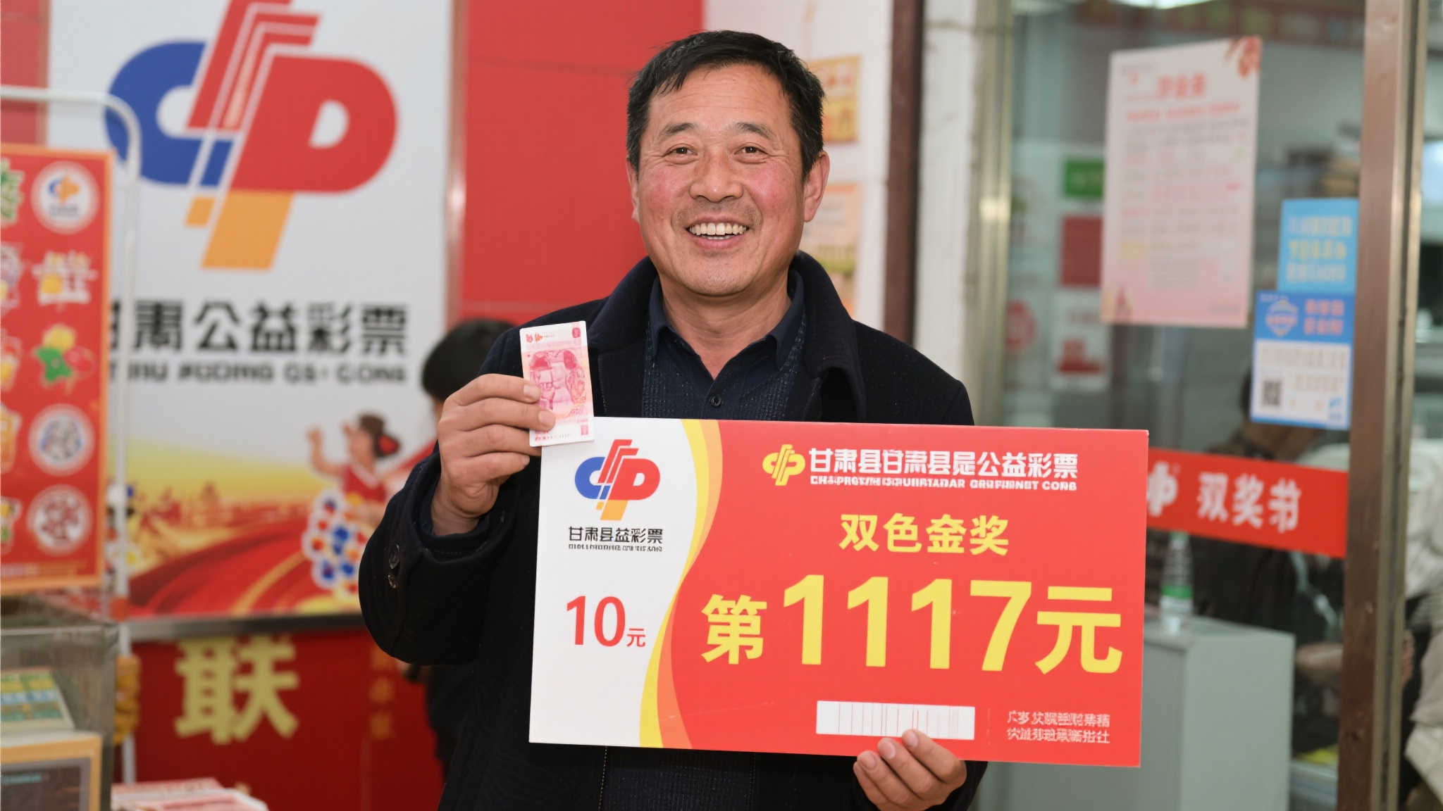 在甘肃张掖，一位幸运的彩民仅花费10元购